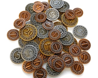 Monedas de metal genéricas para juegos de mesa - 50 uds