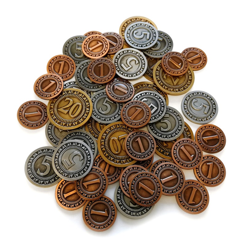 Generic metal coins for board games 50 pcs image 1