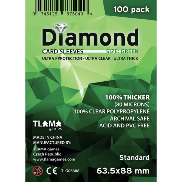 Card Sleeves Diamond Green: standard (63,5x88 mm)