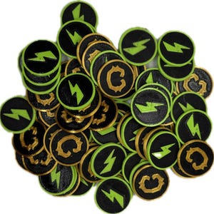 Set of plastic chips for the game SETI: Search for Extraterrestrial Intelligence