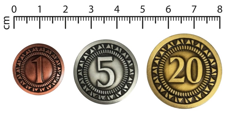Münzen aus Metall für Brettspiele 50 Stück Bild 2