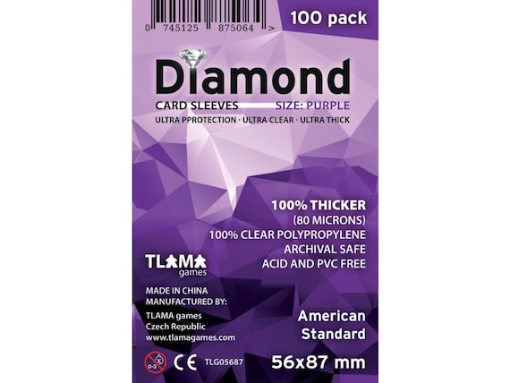 diamond card sleeves Card sleeves Diamond Purple: American Standard (56x87 mm) (80 mikronů, 100 ks)