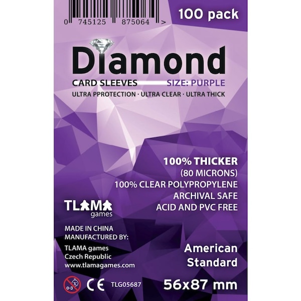 Card sleeves Diamond Purple: American Standard (56x87 mm)