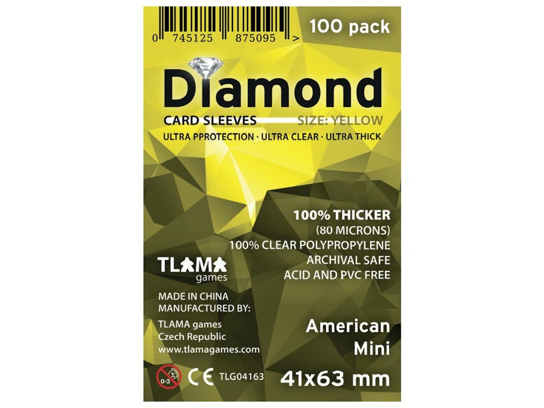 Card Sleeves Diamond Yellow: American Mini (41x63 Mm) - Etsy