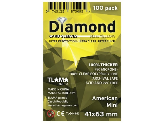 Card Sleeves Diamond Yellow: American Mini (41x63 Mm) - Etsy