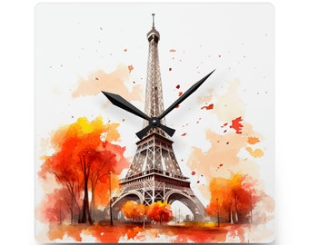 Paris Fall Acrylic Wall Clock