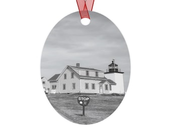 Fort Point Lighthouse Metal Ornaments