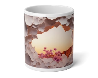 3D Canyon at Dusk Mug Wrap Sublimation 3 -Jumbo Mug, 20oz