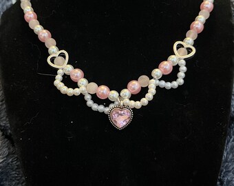 Heart necklace | rose quartz