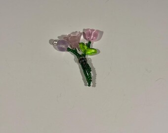 Wire seed bead flowers
