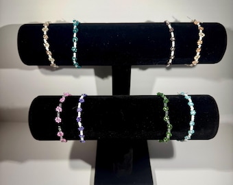 Seed Bead Flower Bracelets