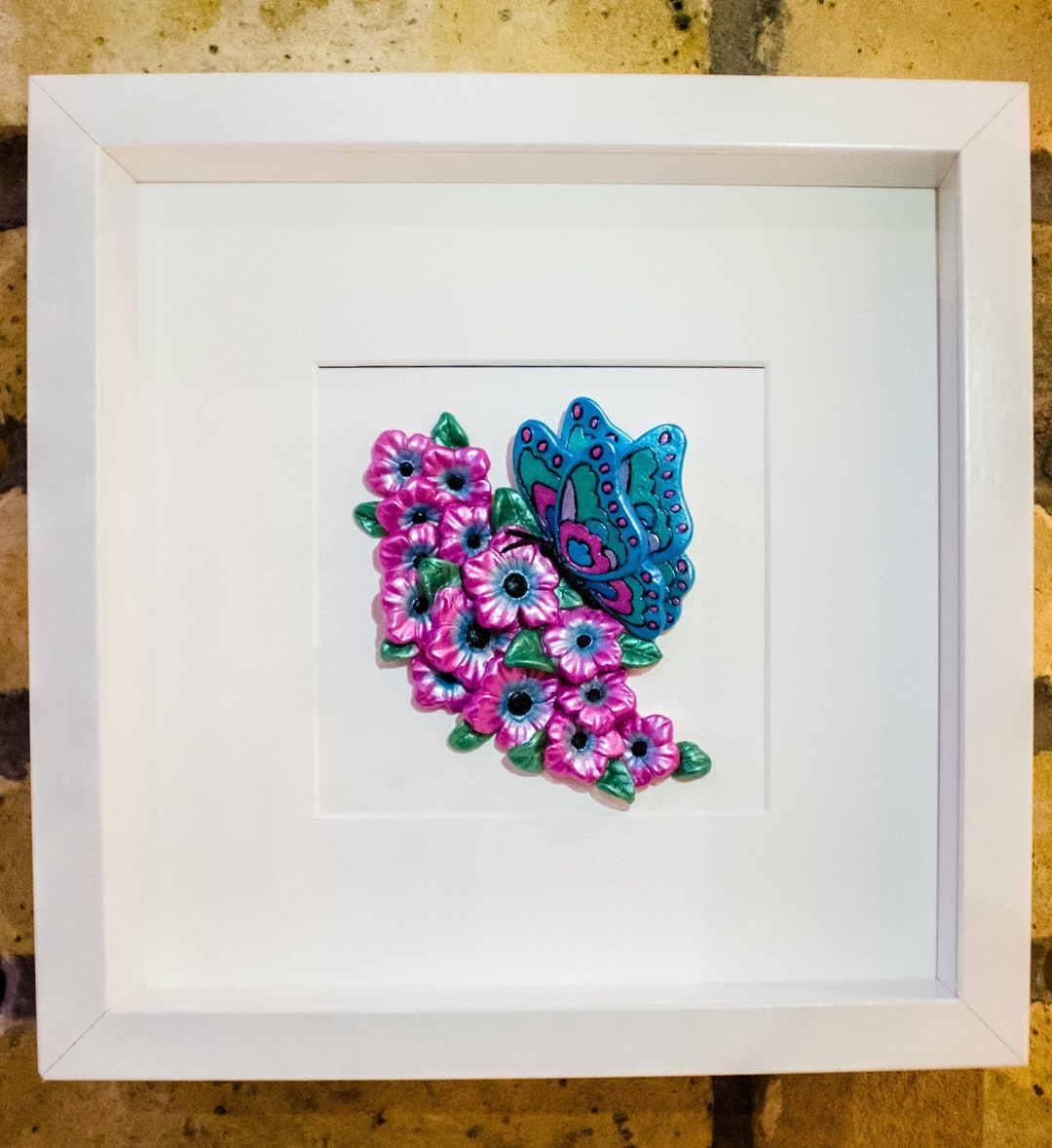 Handcrafted 3D Butterfly Floral Wall Art: Memorial Gift (26cm) - Etsy