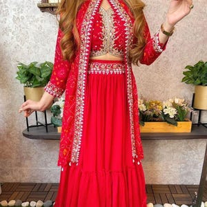 Indo Western Outfit, Party Wear Gift,  Bridal Collection, Unique Jacket Lehenga Choli Sets, Indian Ethnic, Wedding Guest Wear, Desi Clothing