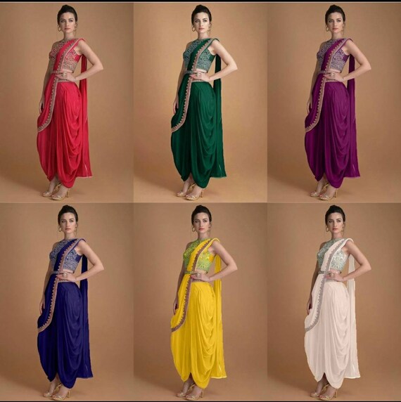 indo western fusion saree