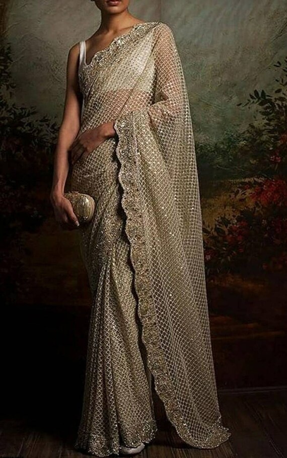 saree inspired wedding dress