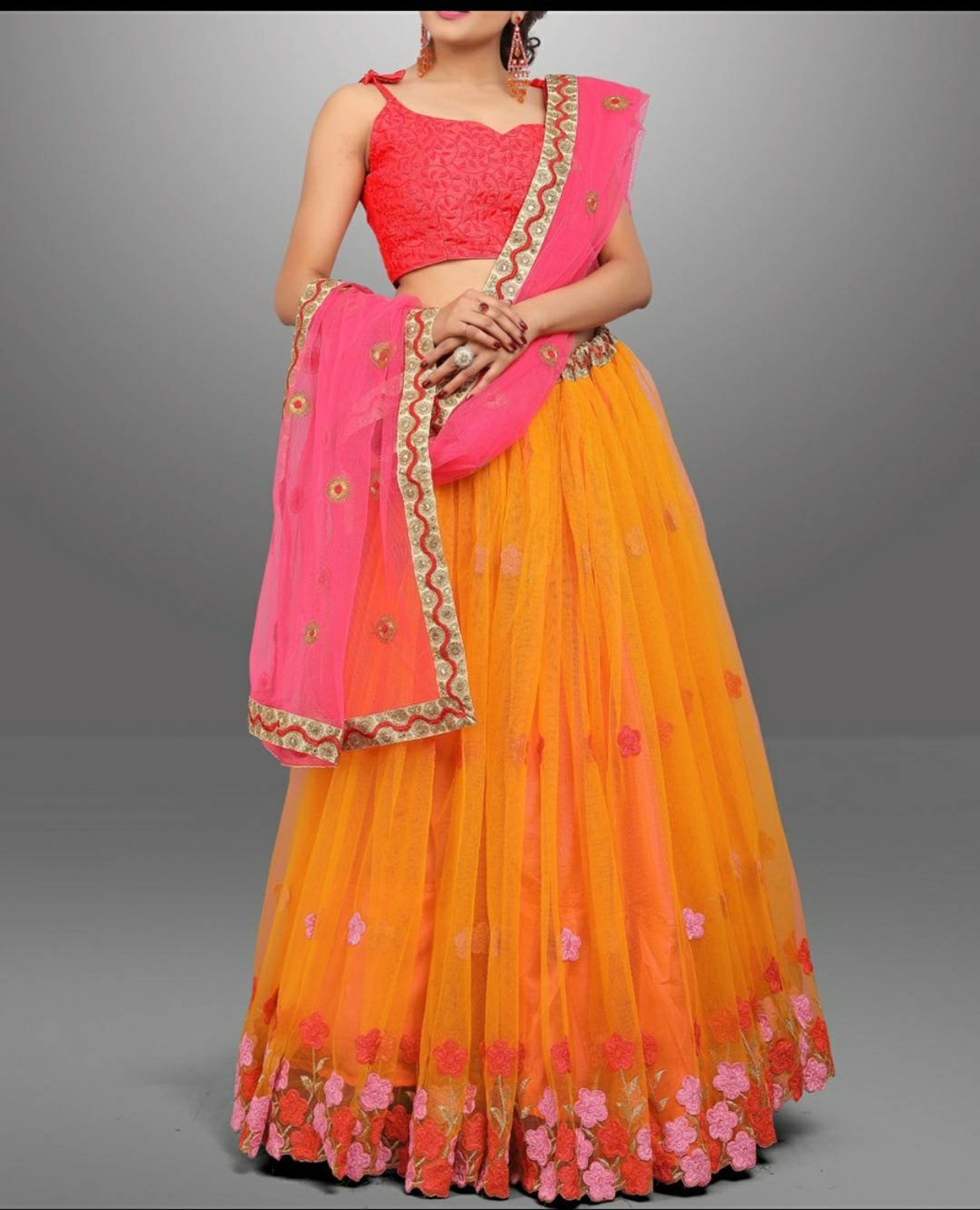 Indo Western Lehenga Choli Net based Ghagra Choli Cancan Etsy