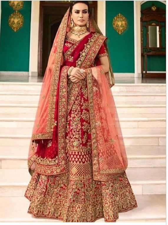 Bridal Lehenga With Double Dupatta Etsy