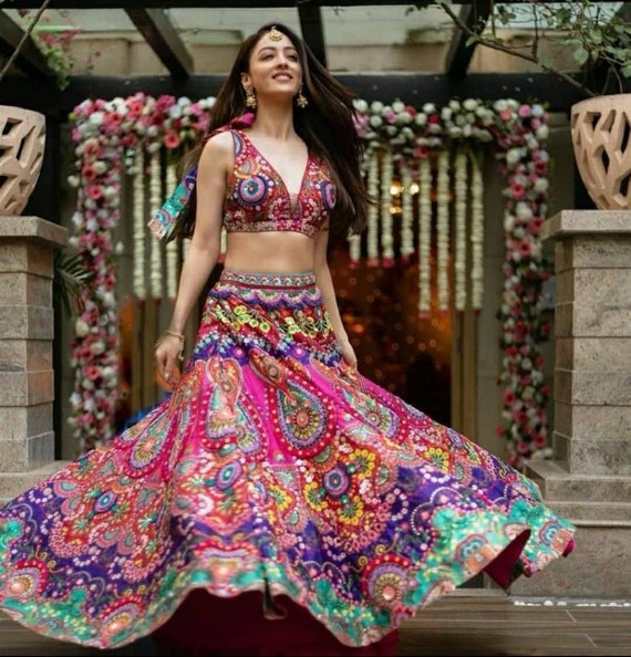 skirt and crop top party wear