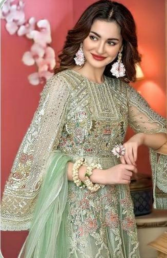 Anarkali Gown Heavily Embroidered Bridal Suit Pakistani - Etsy Anarkali Gown Heavily Embroidered Bridal Suit Pakistani - Etsy