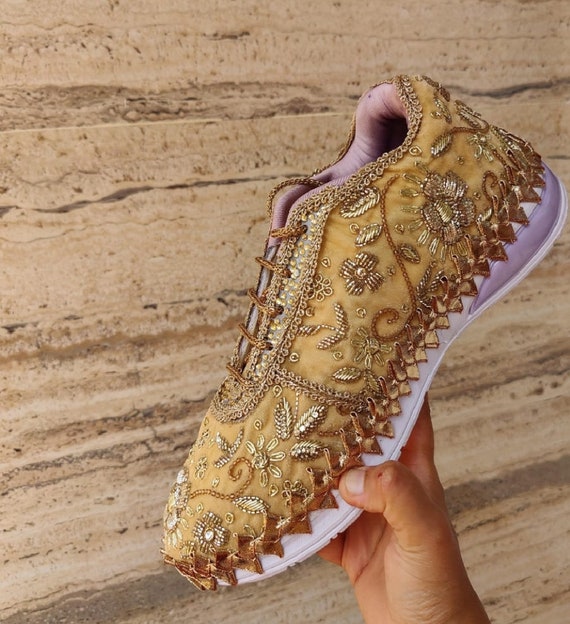 Gold shoes sneakers cheap
