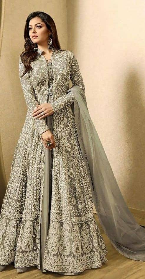 Anarkali Gown With Dupatta, Summer Wedding, Indian Dress With Overcoat,  Best Seller, Pakistani Clothes, Marriage Guest Attire, Ethnic Wear -   Canada