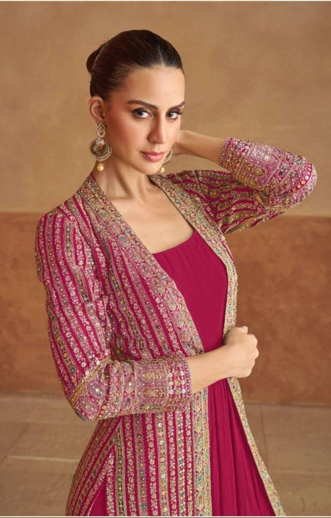 Draped Indo western gown