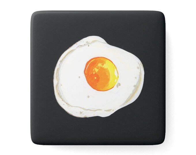 Fried Egg Magnet | Gouache Print | Funny Food Gift | Egg Lover | Kitchen Gift | Fried Egg Decor | Funny Refrigerator Magnet | Food Magnet