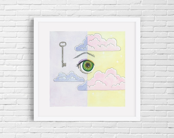 Key Eye Clouds Print | Wall Art