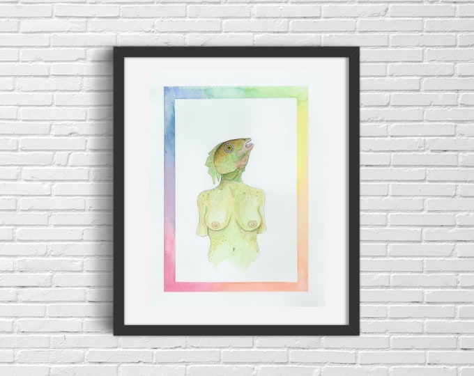 Mermaid Fish Print | Wall Art