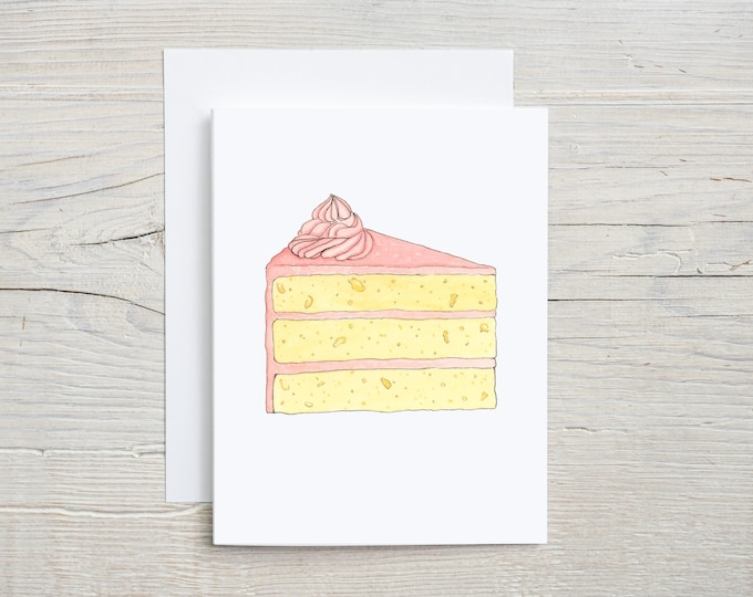 Birthday Cake Card | Slice of Cake Birthday Card | Spare Art | Cute Food | Food Art | Cute Cake Note Card | Nice Birthday Card For Her