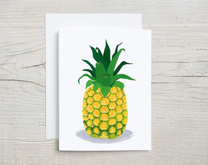Pineapple Note Card | Botanical Card | Fruit Stationary | Tropical Theme | Cute Note Cards | Cheerful Gift | Grandma Gift | Mom Christmas
