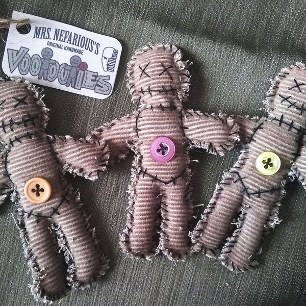 Vootooties - Cute 4" tall voodoo inspired dolls - 100% hand-stitched poppets with belly button