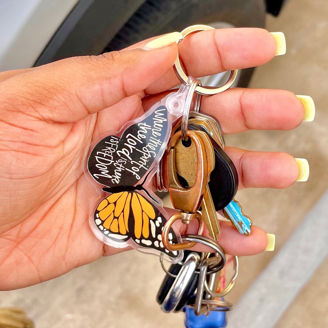 Butterfly Bible Verse Keychain Christian Keychain Faith Etsy