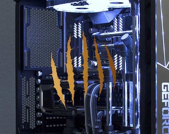 CLAW - Adhesive sticker for GAMERS, transparent tuning pc tower Computer Strong central unit