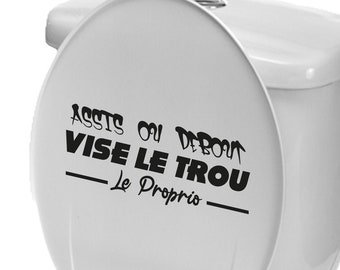 Adhesive Sticker/Decal Sticker, Decal, Toilet - Sitting or standing aims at the hole