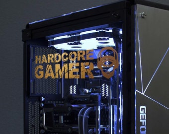 HARDCORE GAMER Adhesive Sticker/Decal Decal for PC tuning transparent