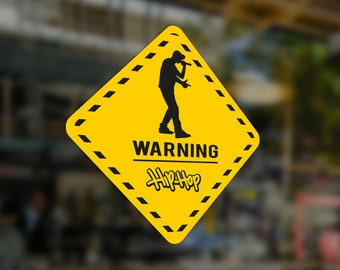 WARNING SIGN Sticker Decal PVC Hip Hop