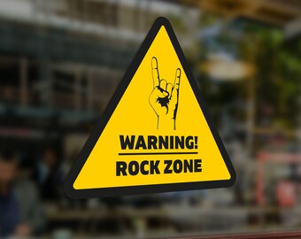 WARNING SIGN Sticker Decal PVC Rock Zone