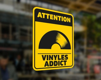 WARNING SIGN Sticker Decal PVC Vinyl Addict