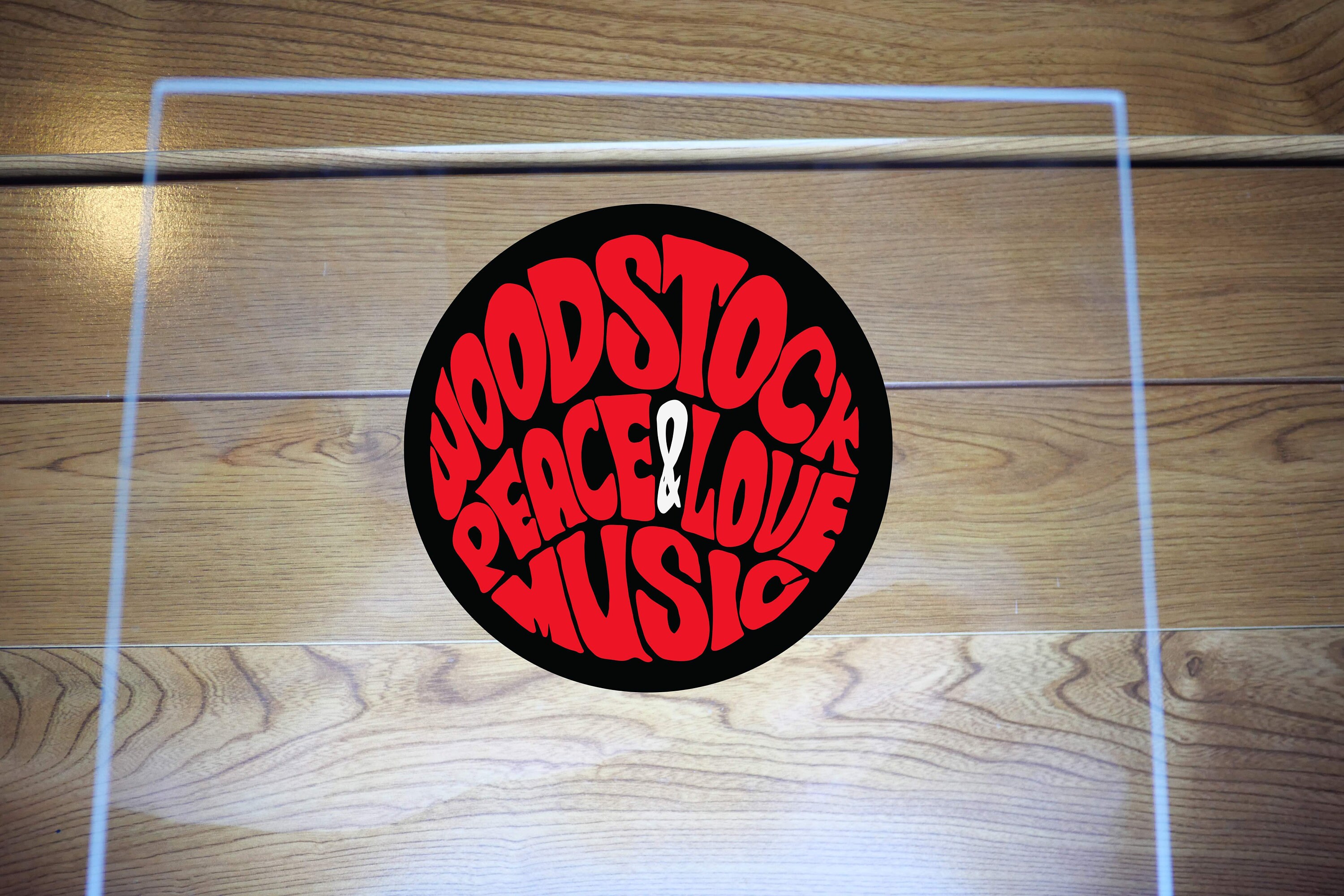Woodstock Peace & Love Music Decal, Autocollant, Sticker, Haute Qualité Pvc, Durable Laptop, Compute