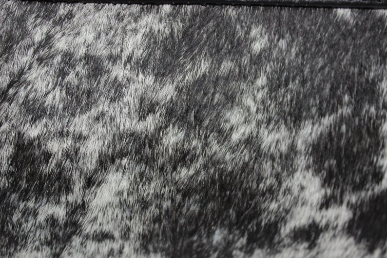 5 X 9 Genuine Black White Peppered Brazilian Cowhide Small Lined Wrist Purse Black and White Salt Pepper Cowhide and Leather Wristlet Bag
