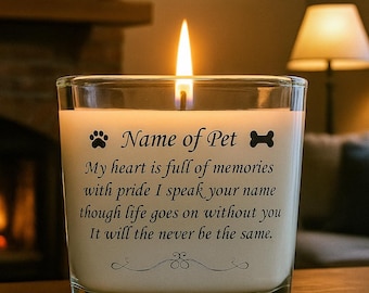 Personalized Pet Memorial Candle: Custom Photo Soy Candle, Sympathy Gift