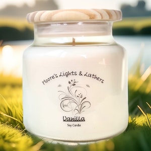 Vanilla Handcrafted Natural Soy Candle/Non-Toxic Soothing Scents/Luxury Artisan Hand-poured Soy Candle/Gifts for him or her/Made in the USA