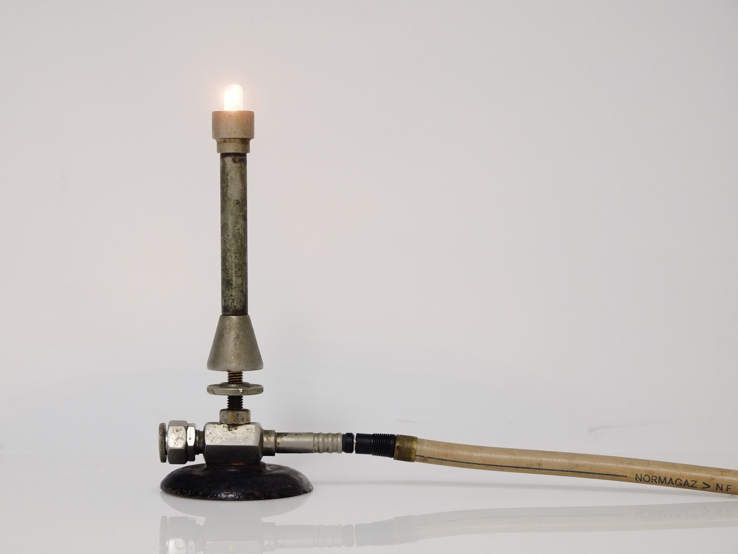 Lighting Lamps Cute Vintage old Bunsen burner converted into a novalty lamp with dimmer Home