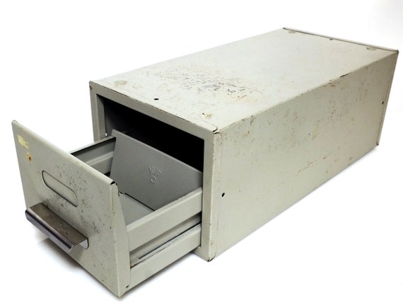 Metal index card file cabinet deals