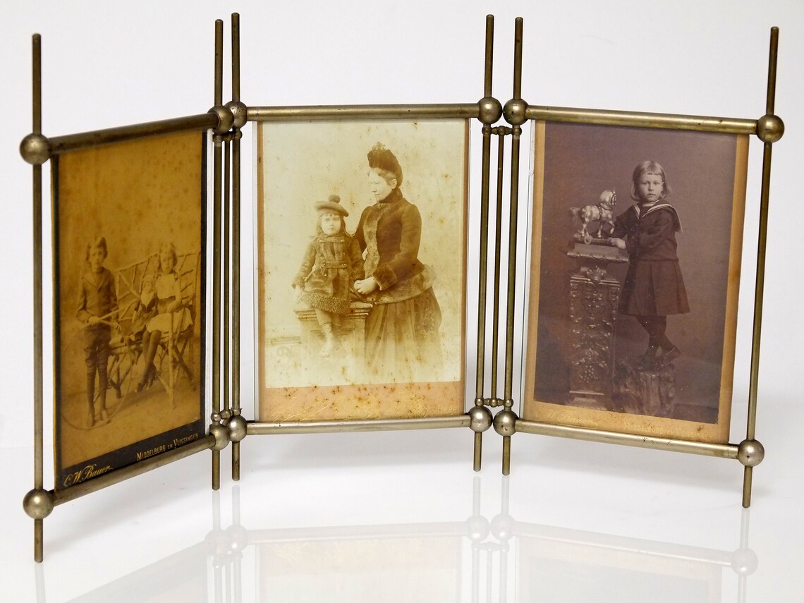 Vintage Hinged Triple Picture Frame Art Deco Modernisme Design Etsy