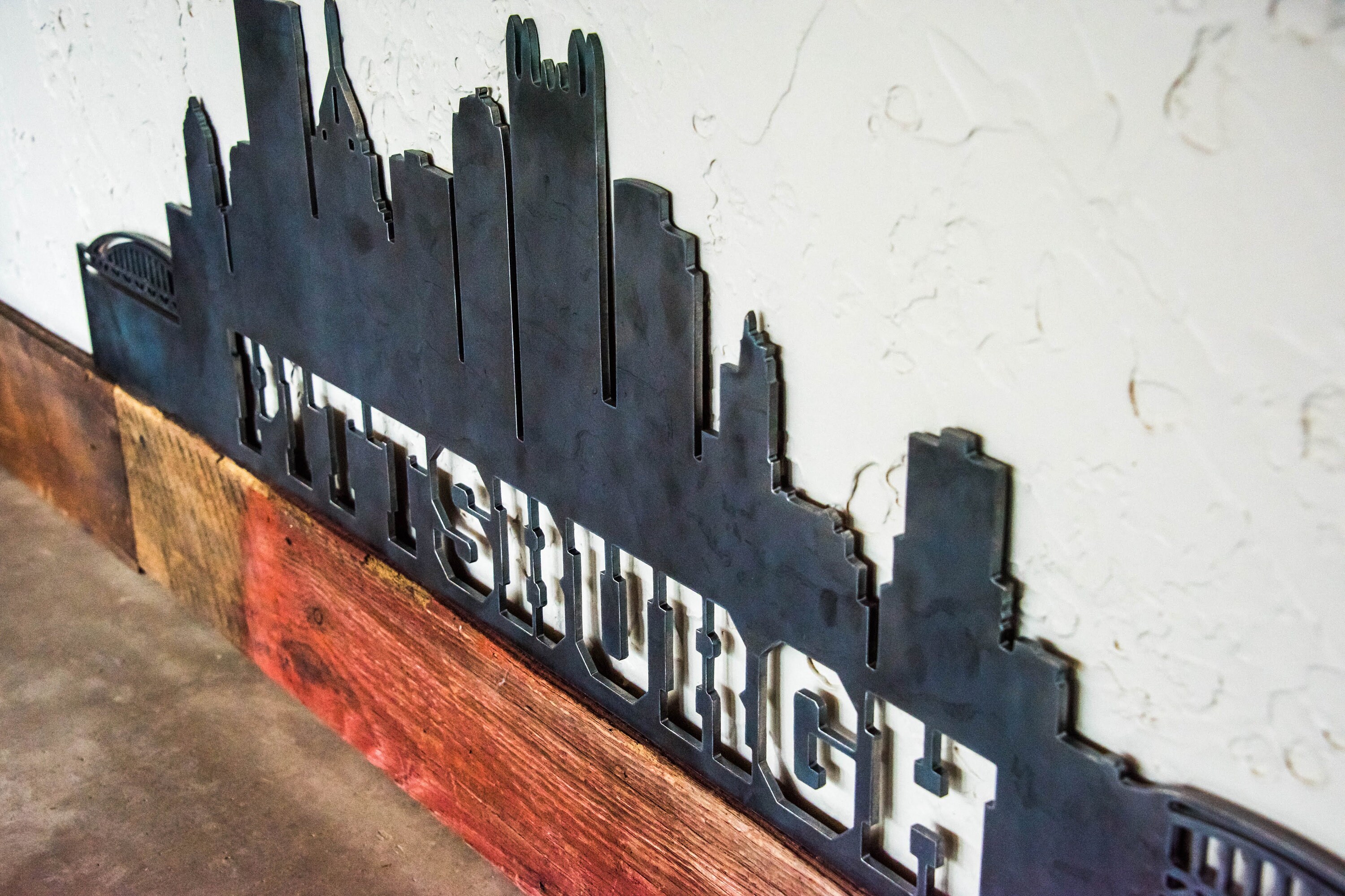 Pittsburgh Skyline Metal Wall Art Raw City Art City Wall Etsy