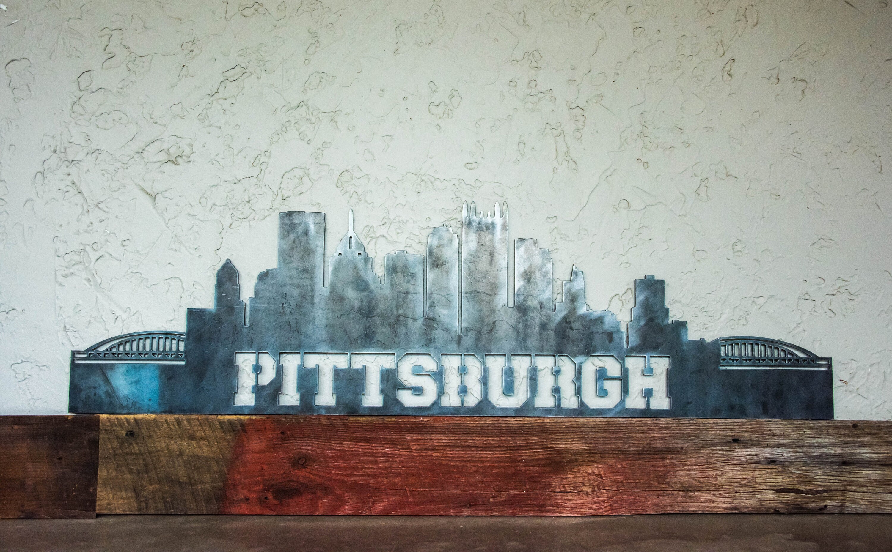 Pittsburgh Skyline Metal Wall Art Raw City Art City Wall Etsy