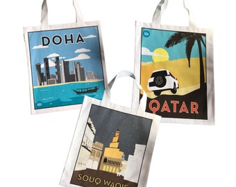 Doha, Qatar, Souq Waqif Tote Bag Souvenir Gift