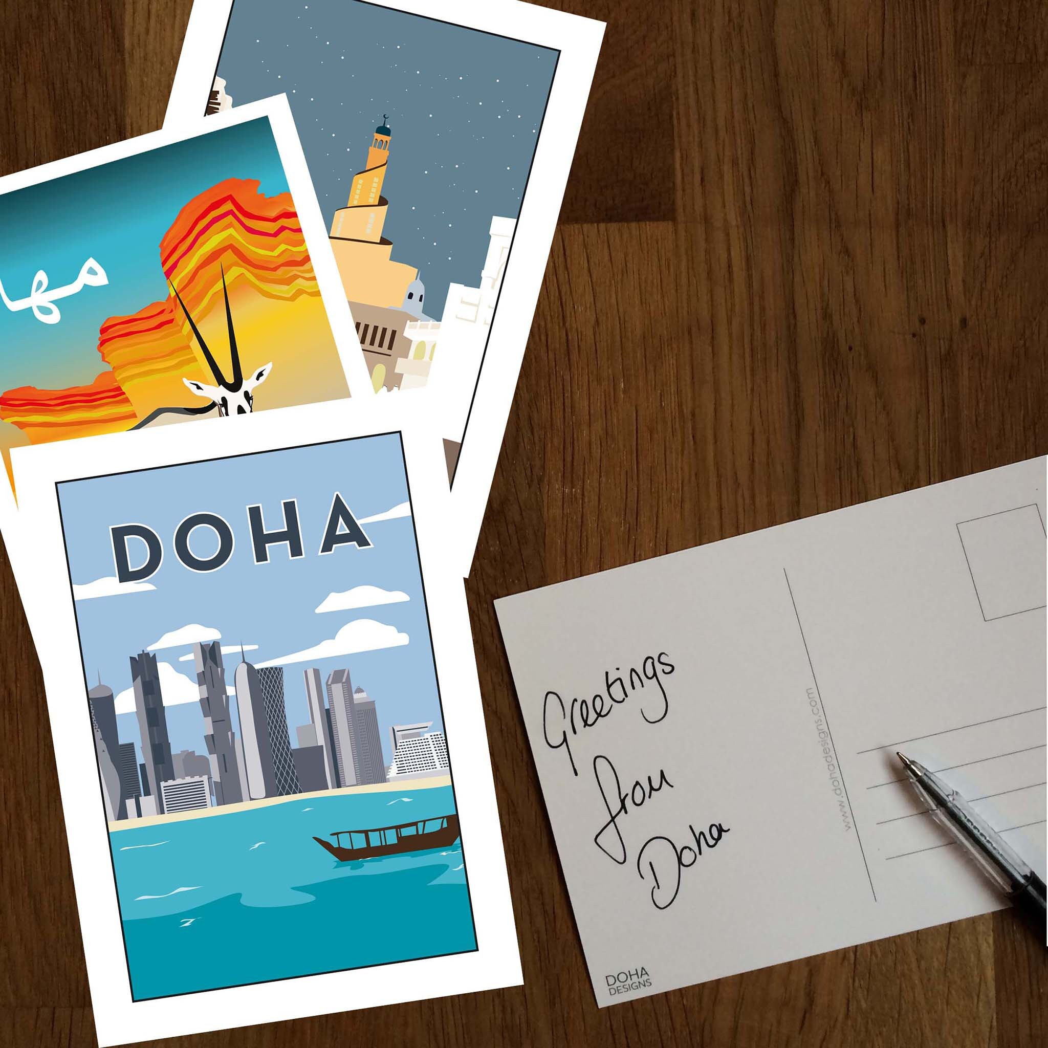 Landmarks of Doha, Qatar Postcards Invitation Greetings Contact Card Etsy